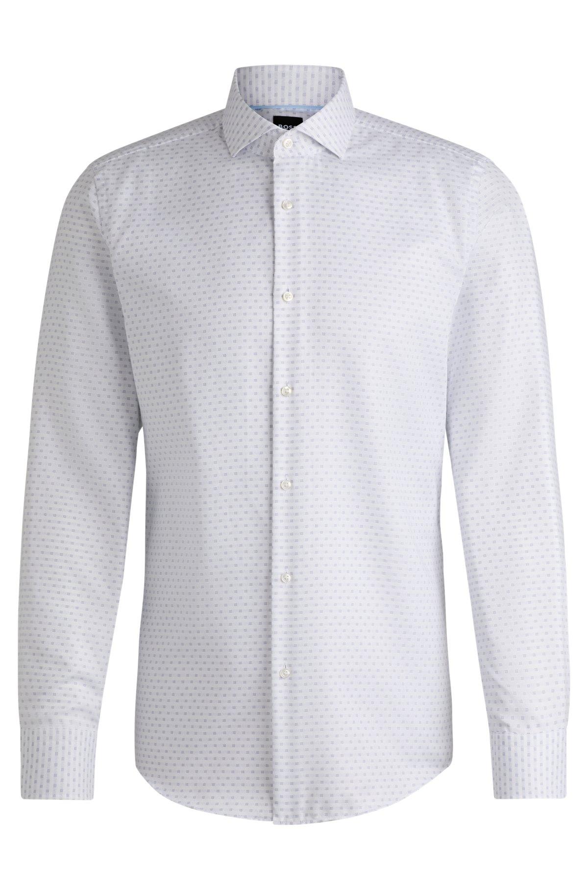 Slim-fit shirt in structured cotton Product Image
