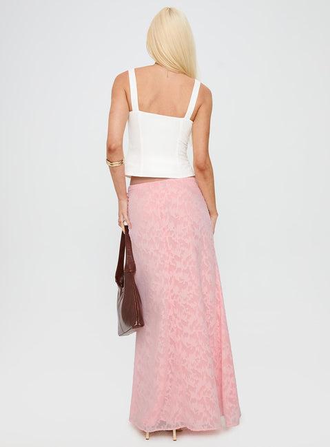 Youthful Spirit Lace Maxi Skirt Pink Product Image