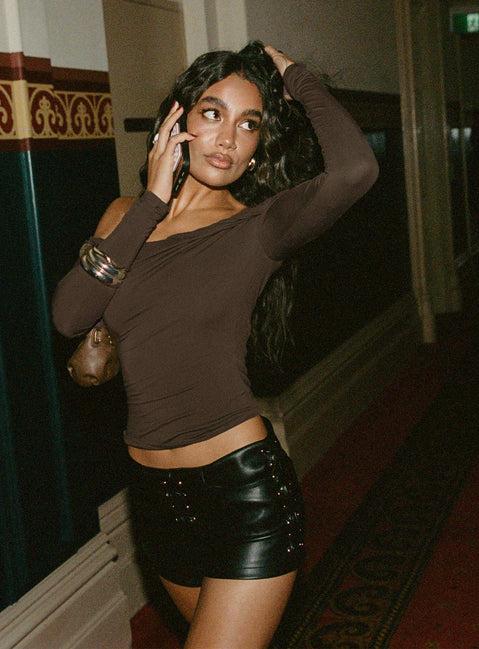 Dusky Long Sleeve Top Khaki Product Image