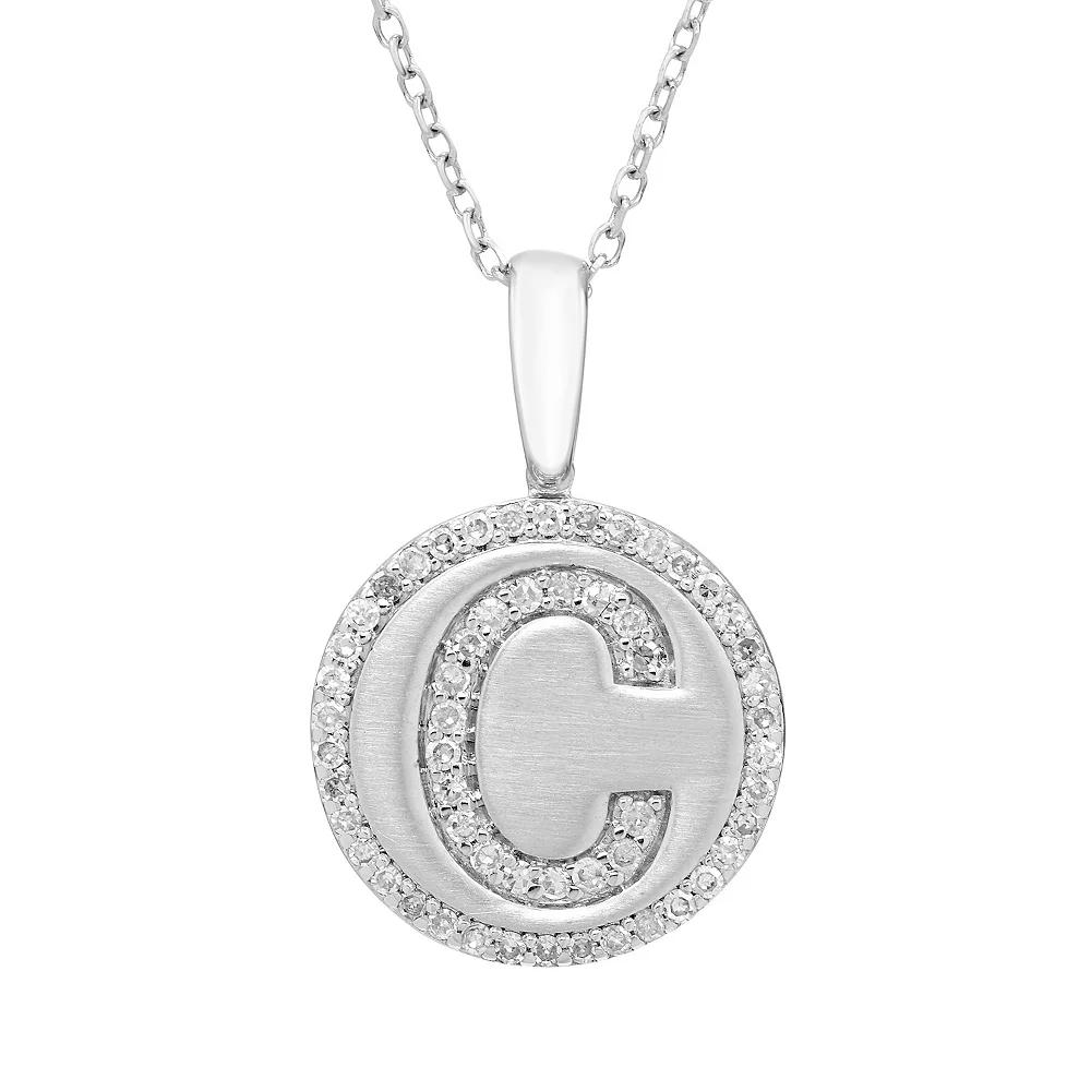 It's Personal Sterling Silver & Diamond Accent Initial Pendant Necklace, Women's, Size: 18" Product Image
