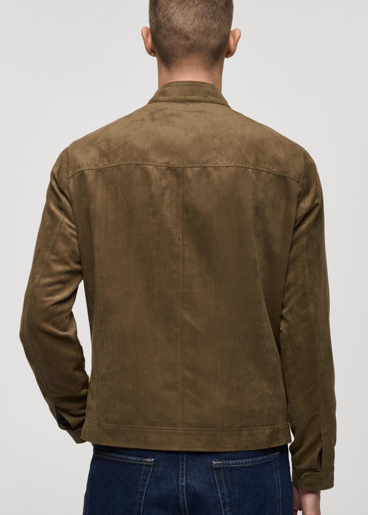 Suede-effect biker jacket - Men | MANGO USA Product Image