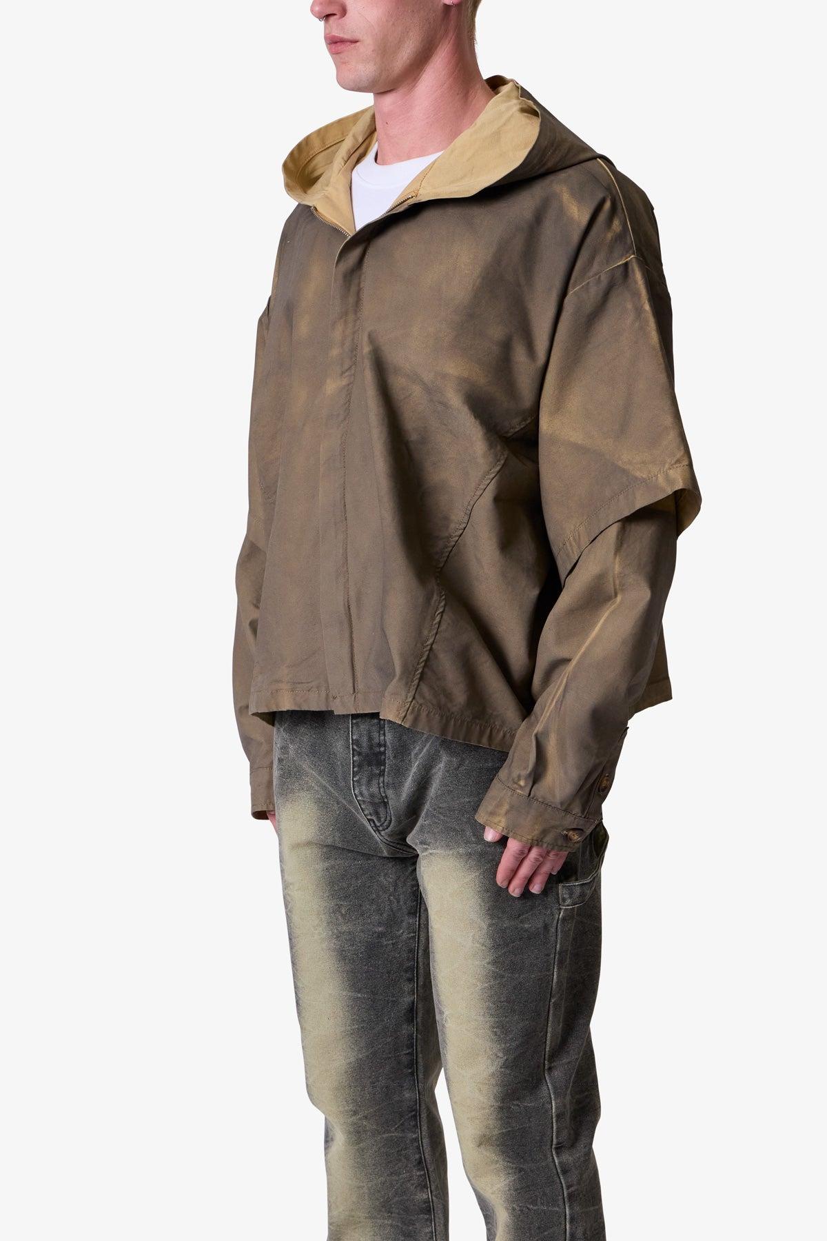 Oiled Hunting Poncho Jacket - Tan Product Image