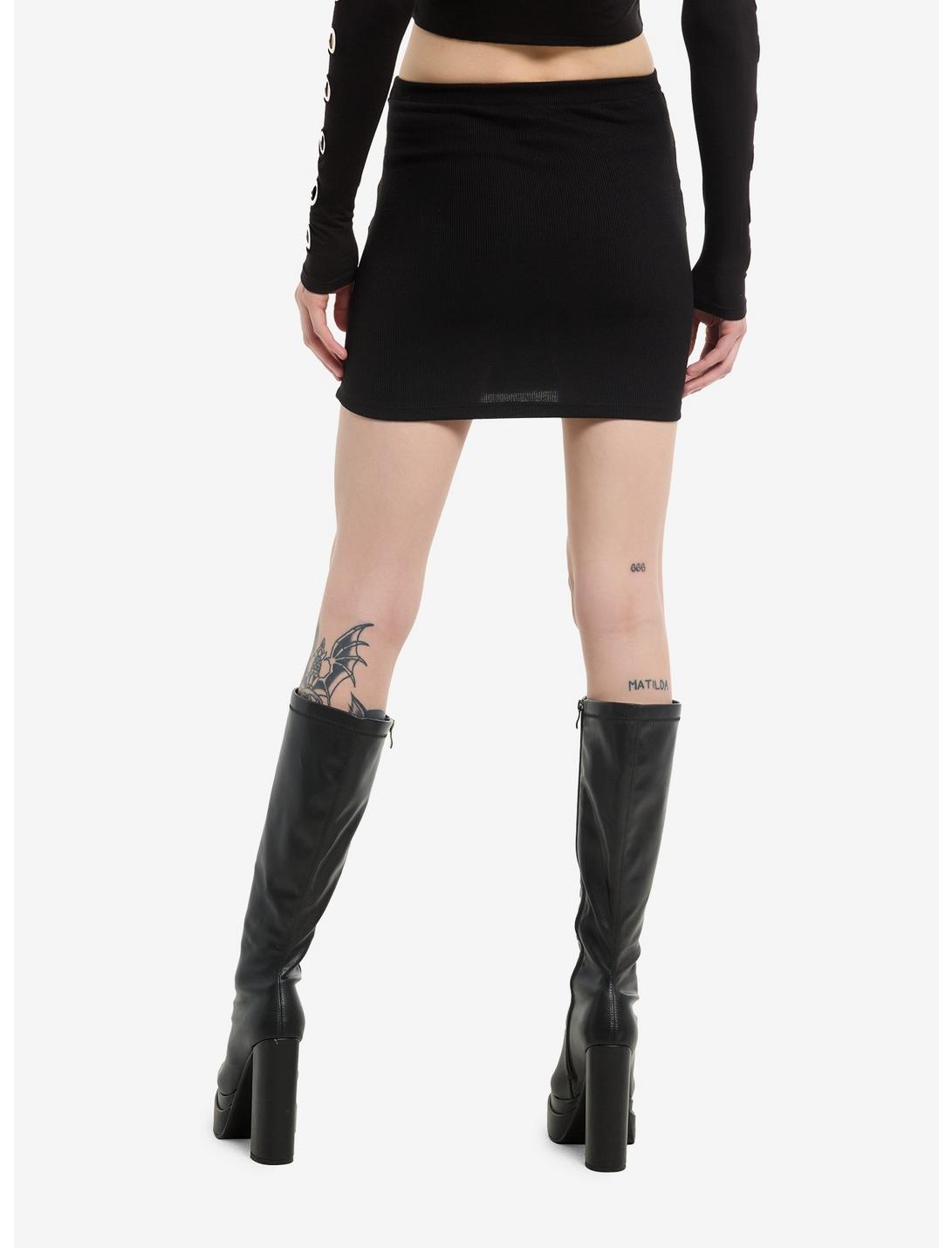 Black Buckled Mini Skirt Product Image