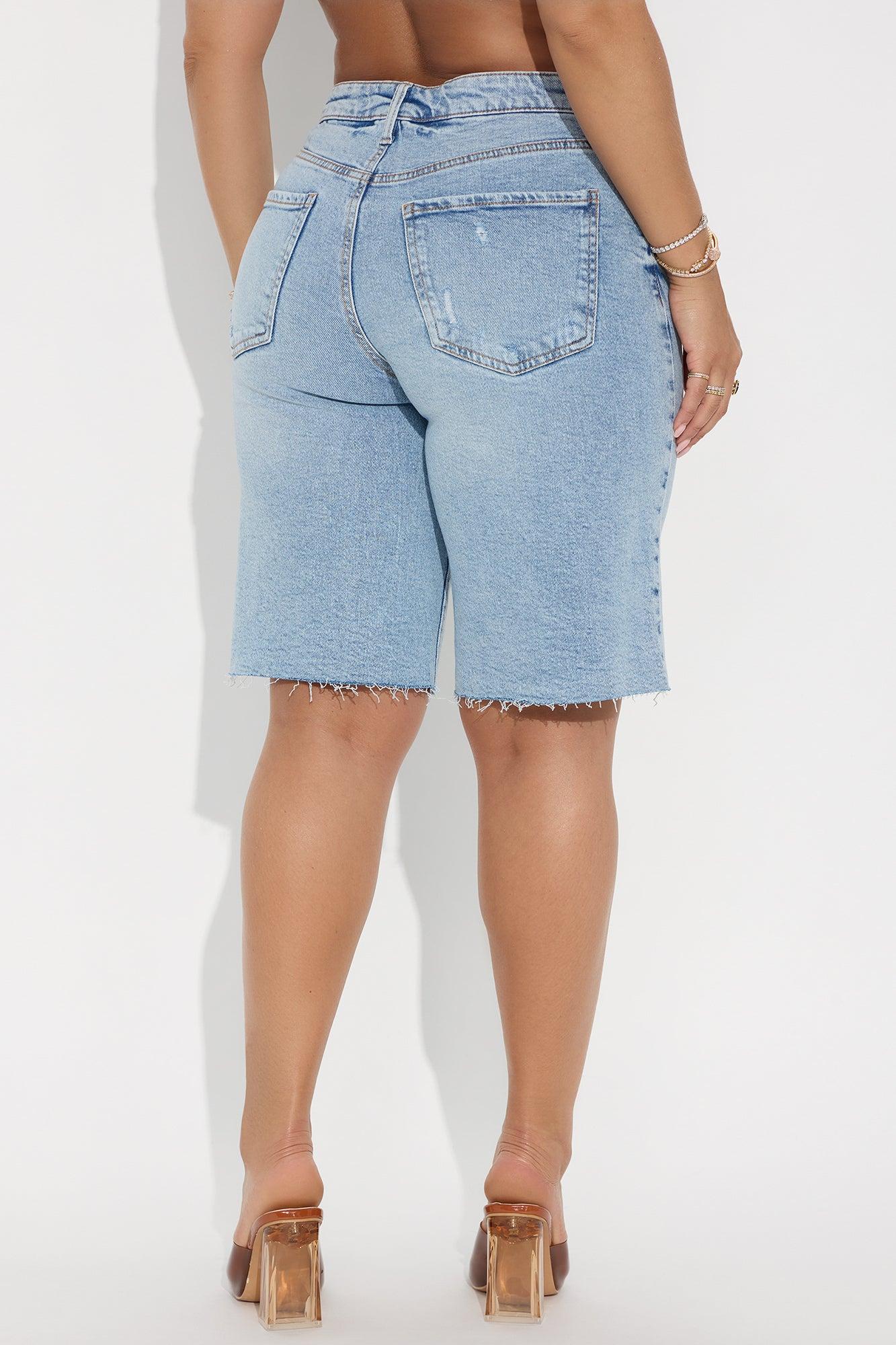 Boardwalker Bermuda Denim Shorts - Light Wash Female Product Image