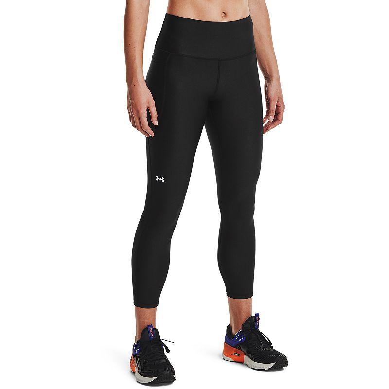 Womens Under Armour Tech High-Waisted Ankle Leggings Black Navy Product Image