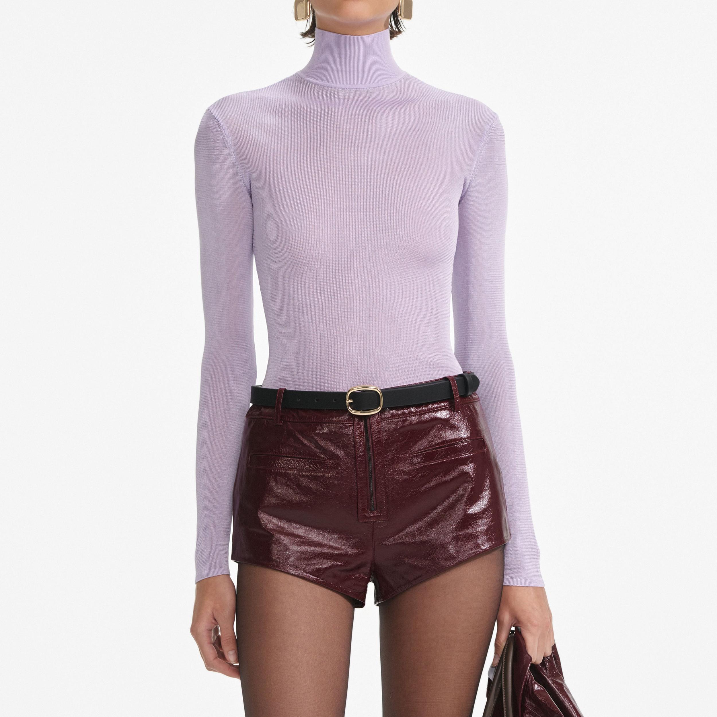 Lilac Viscose Knit Top Product Image
