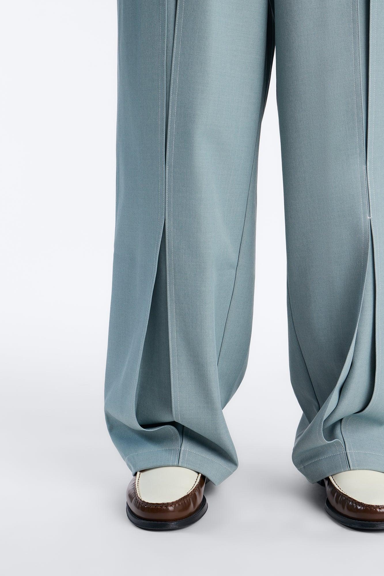 Baggy Pearson Wave Trouser - Blue Male Product Image