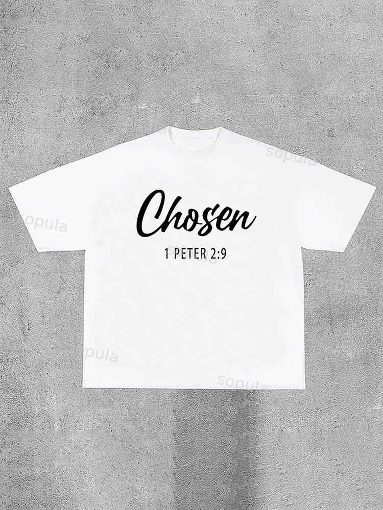 Sopula Chosen Print Short Sleeve Cotton T-Shirt Product Image