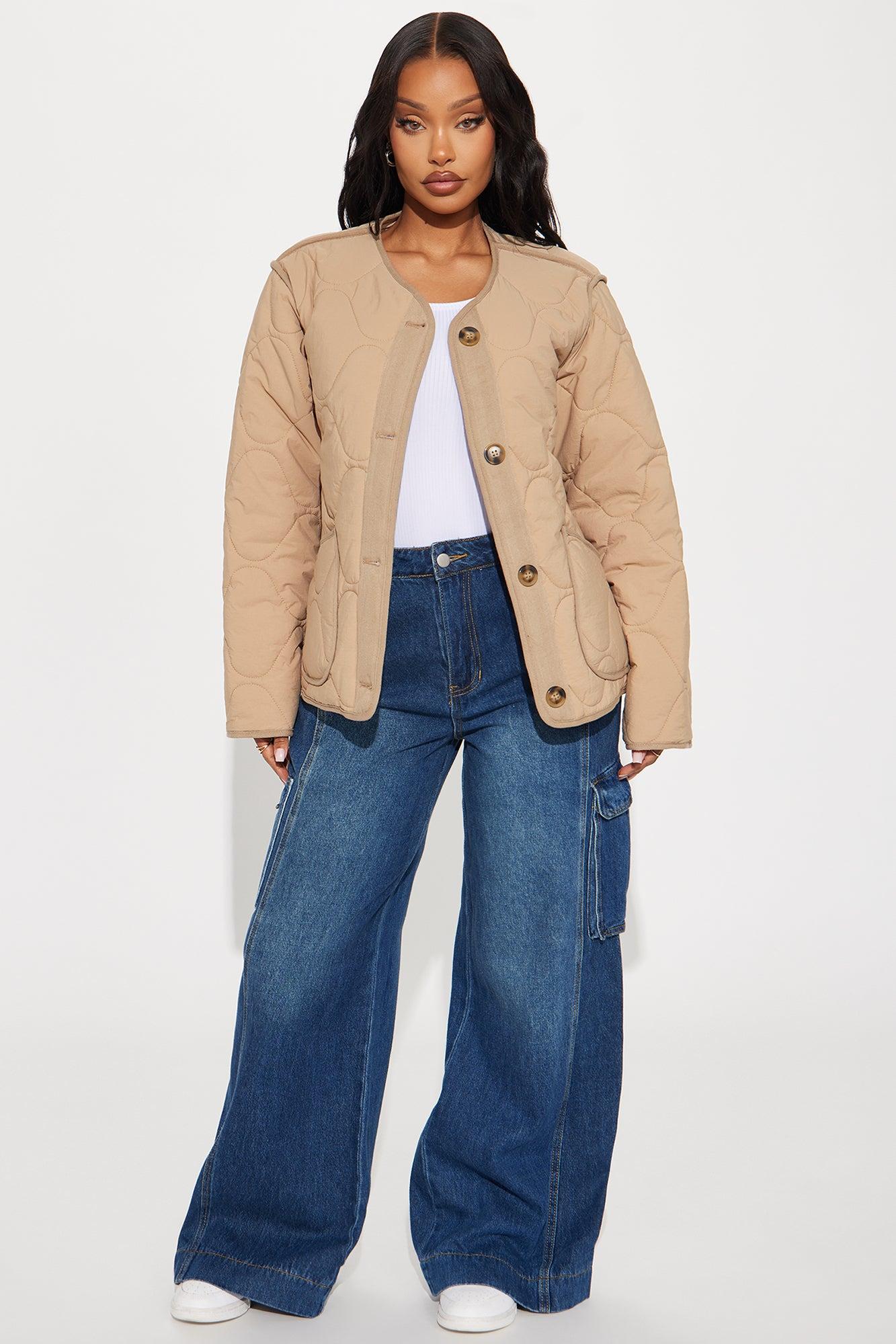 Slope Days Quilted Lightweight Jacket - Tan Female Product Image