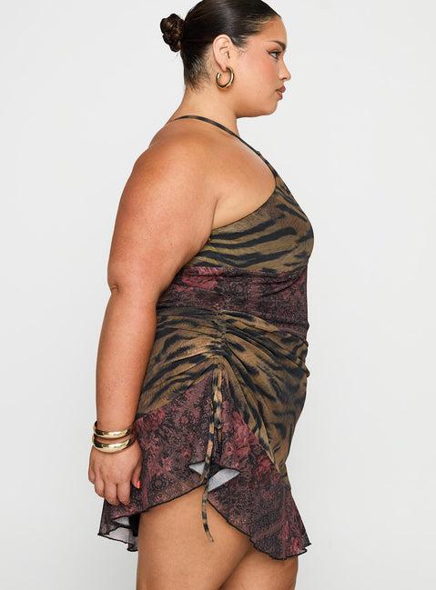 Syrefena Halter Mini Dress Multi Curve Product Image