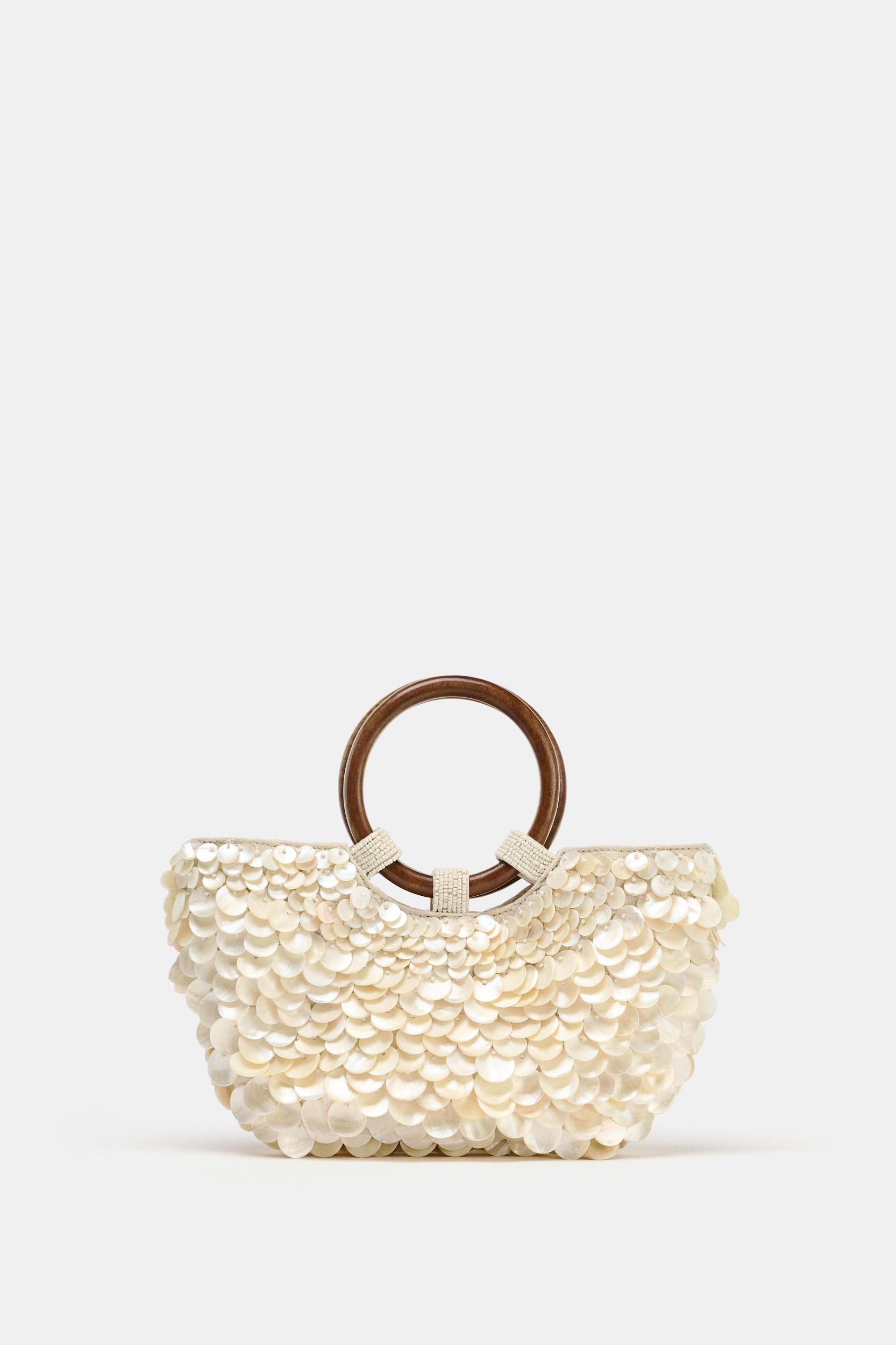 FAUX MOTHER-OF-PEARL APPLIQUÉ BAG Product Image
