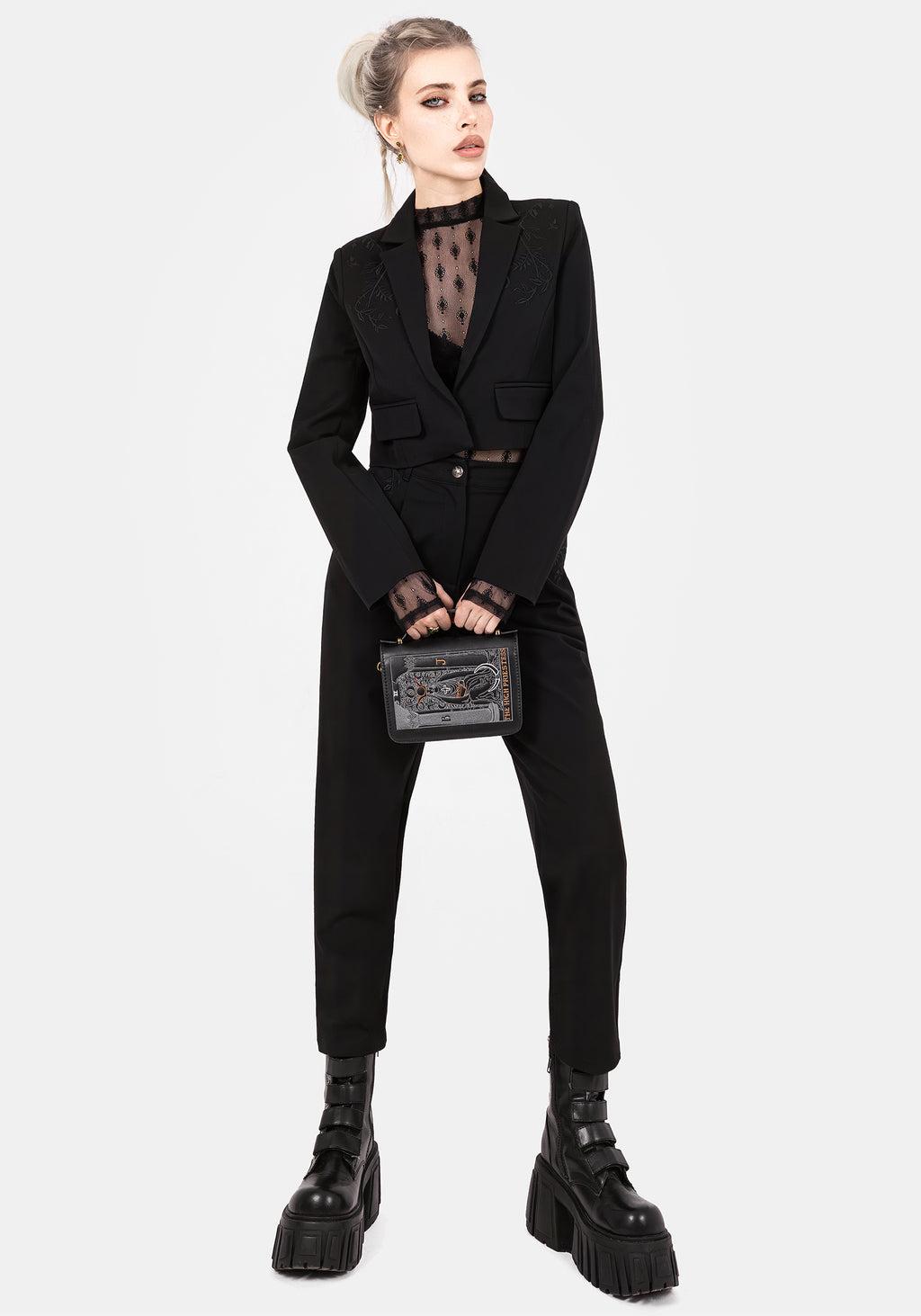 Mona Embroidered Crop Blazer Product Image