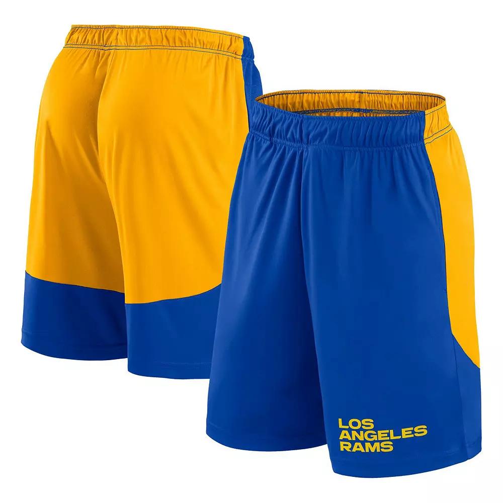 Men's Fanatics Royal/Gold Los Angeles Rams Launch Polyester Shorts, Size: 3XL, Blue Product Image