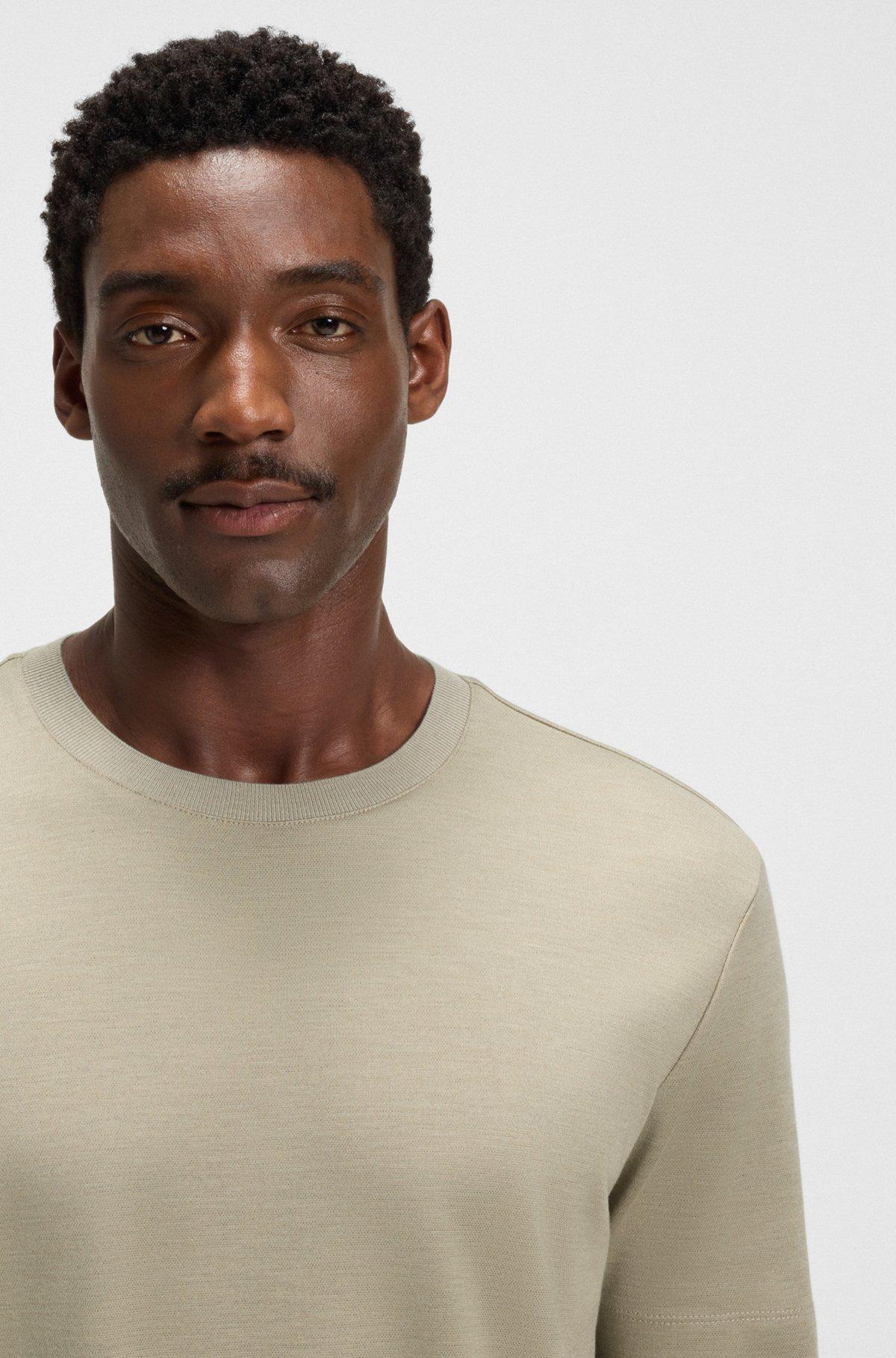 Regular-fit T-shirt in mercerized cotton and silk Product Image