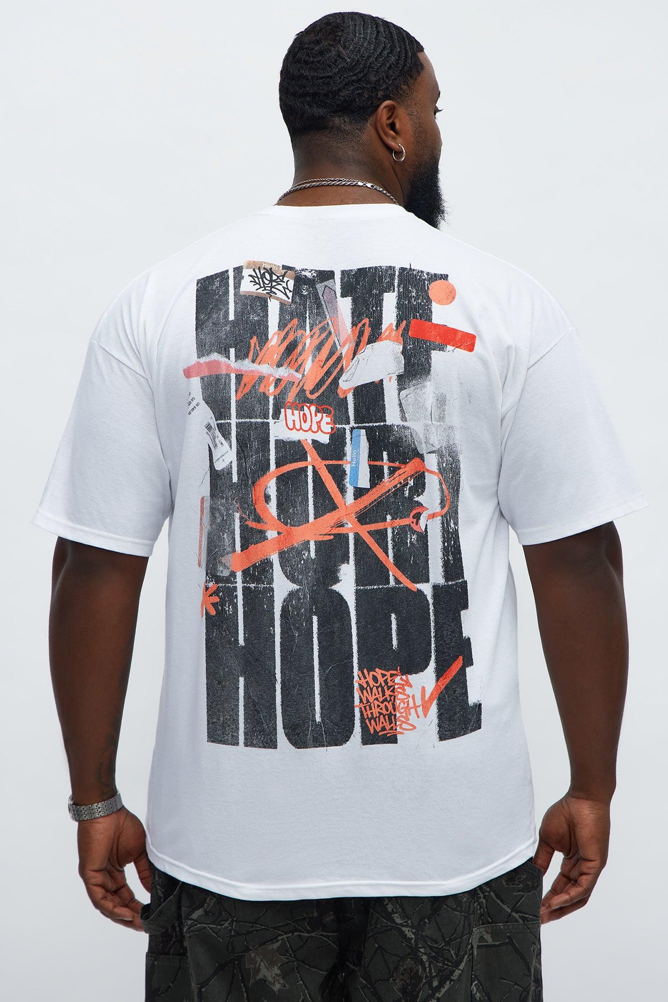 Hate Hurt Hope Short Sleeve Tee - White Male Product Image