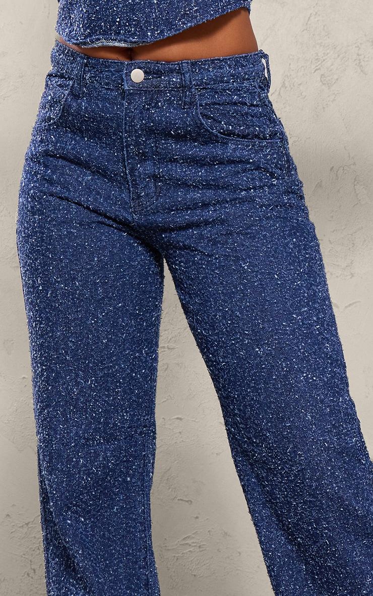 Indigo Bobble Denim High Waist Wide Leg Jean Product Image