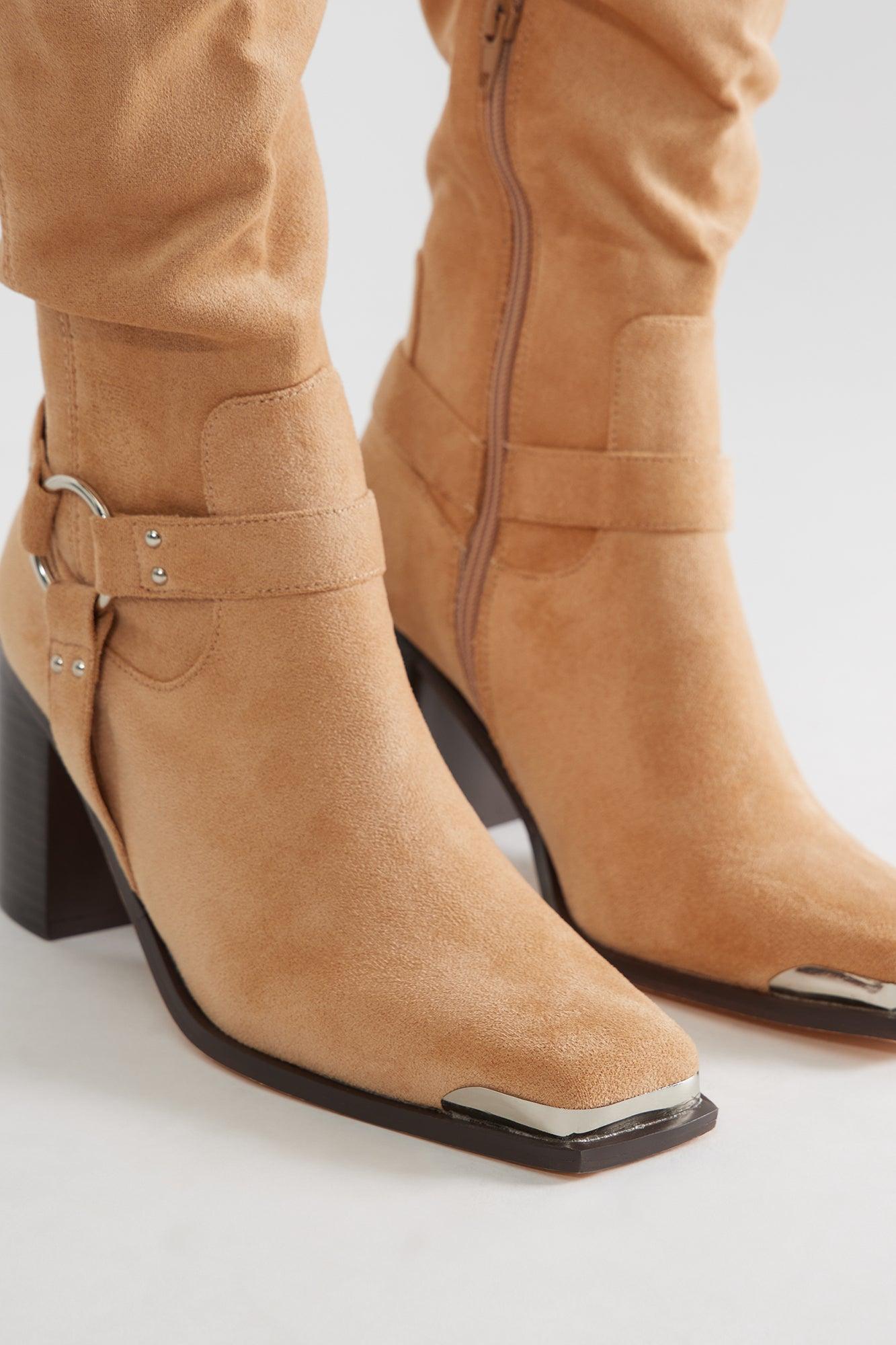 Nevada Thigh High Boots - Nude Product Image