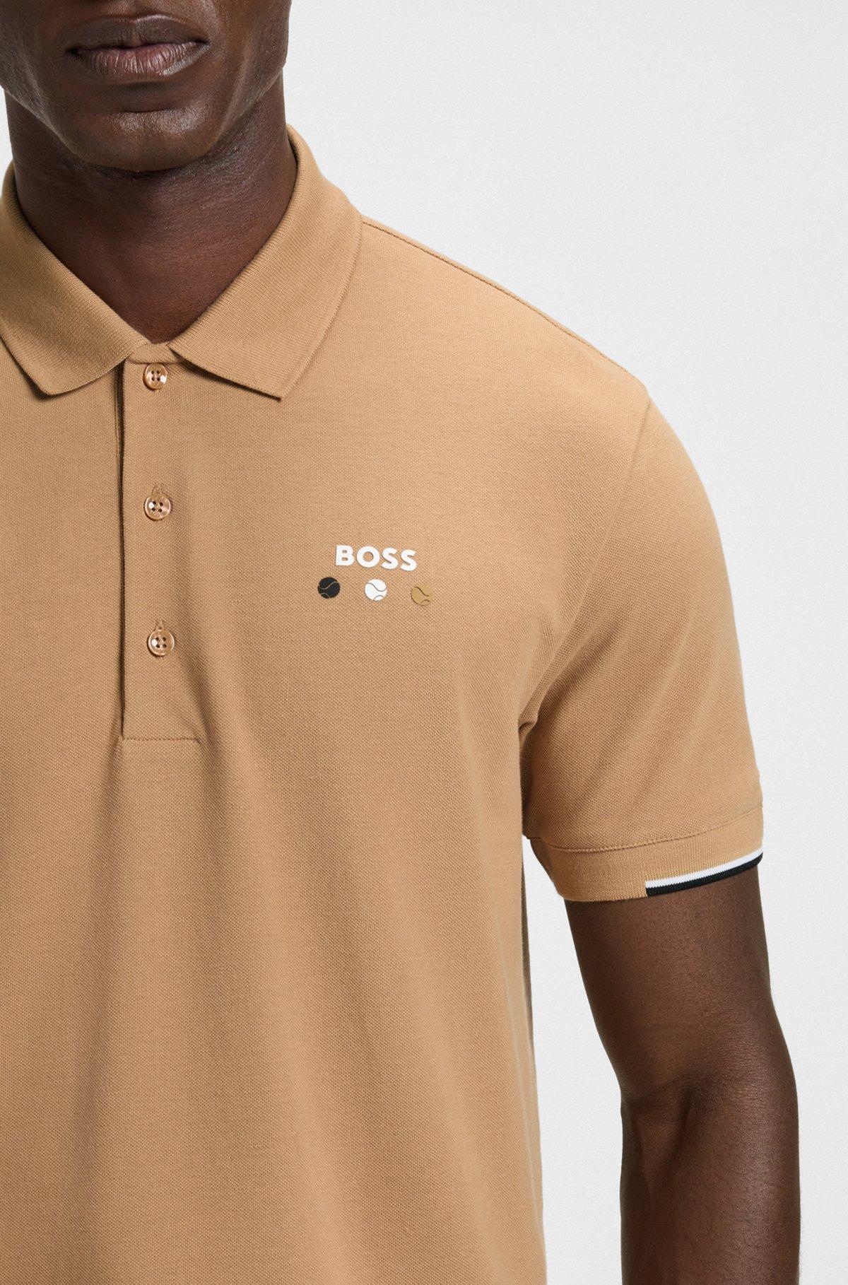 Active Paddy mercerized-cotton polo shirt with grid trims Product Image