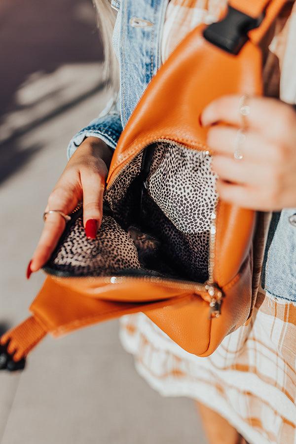 Thinking Out Loud Faux Leather Backpack In Rust Product Image