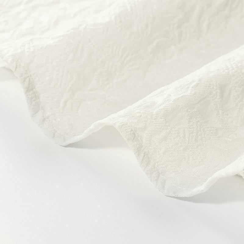 Fitted Waist And V-Neck Jacquard Midi Dress Product Image