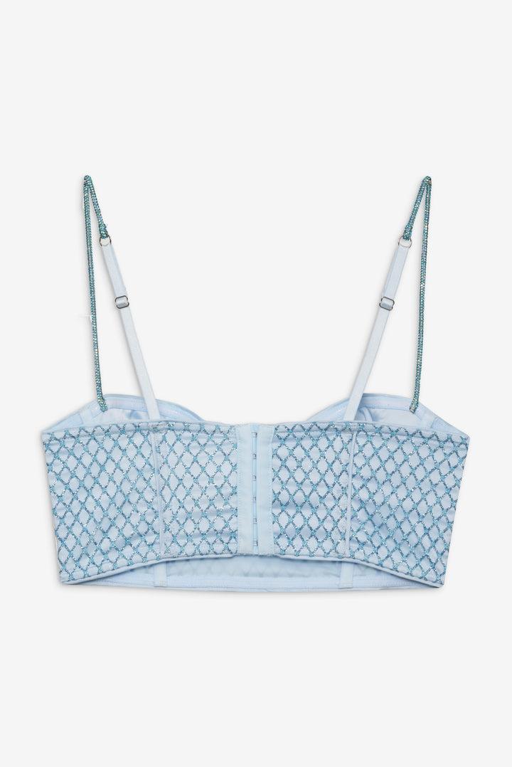 Glitter Grid Bustier Top — Blue Product Image