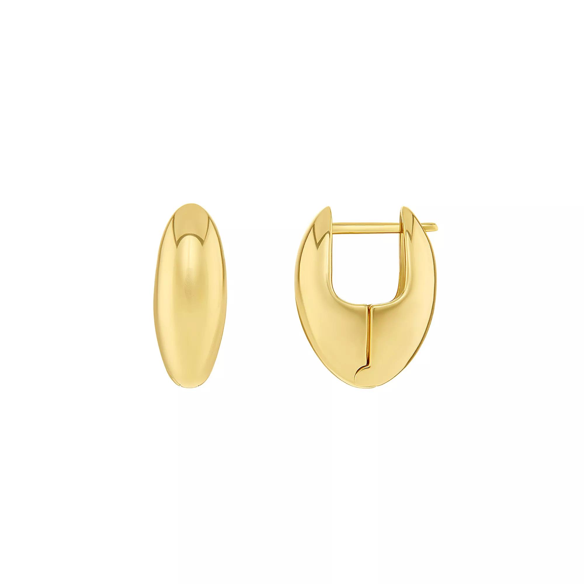 PRIMROSE 18k Gold Vermeil Polished Oval Dome Hoop Earrings, Women's Product Image