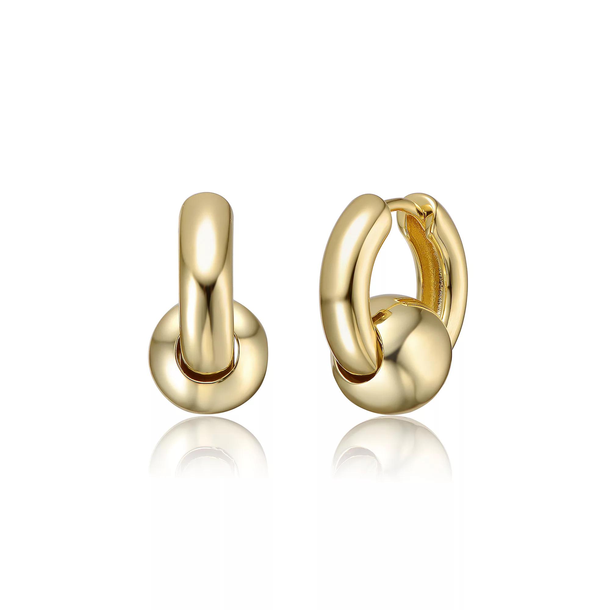Simulated Pearl & Clasp Huggie Hoop Earrings, Womens, Gold Tone Product Image