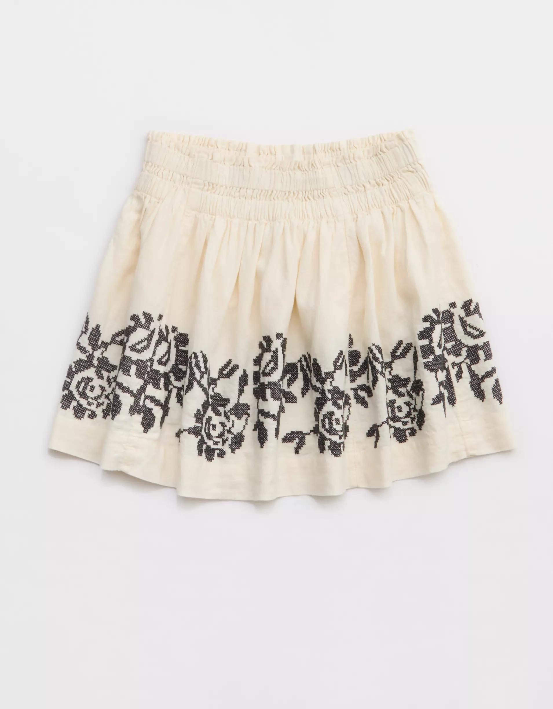 Aerie Embroidered Mini Skirt Product Image