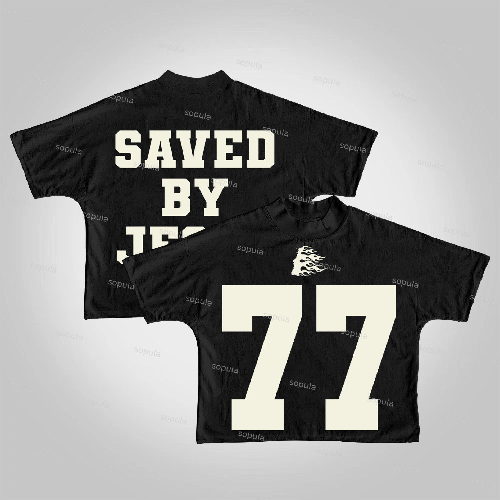 Sopula Saved By Jesus No. 77 Graphics Cropped T-shirts Product Image