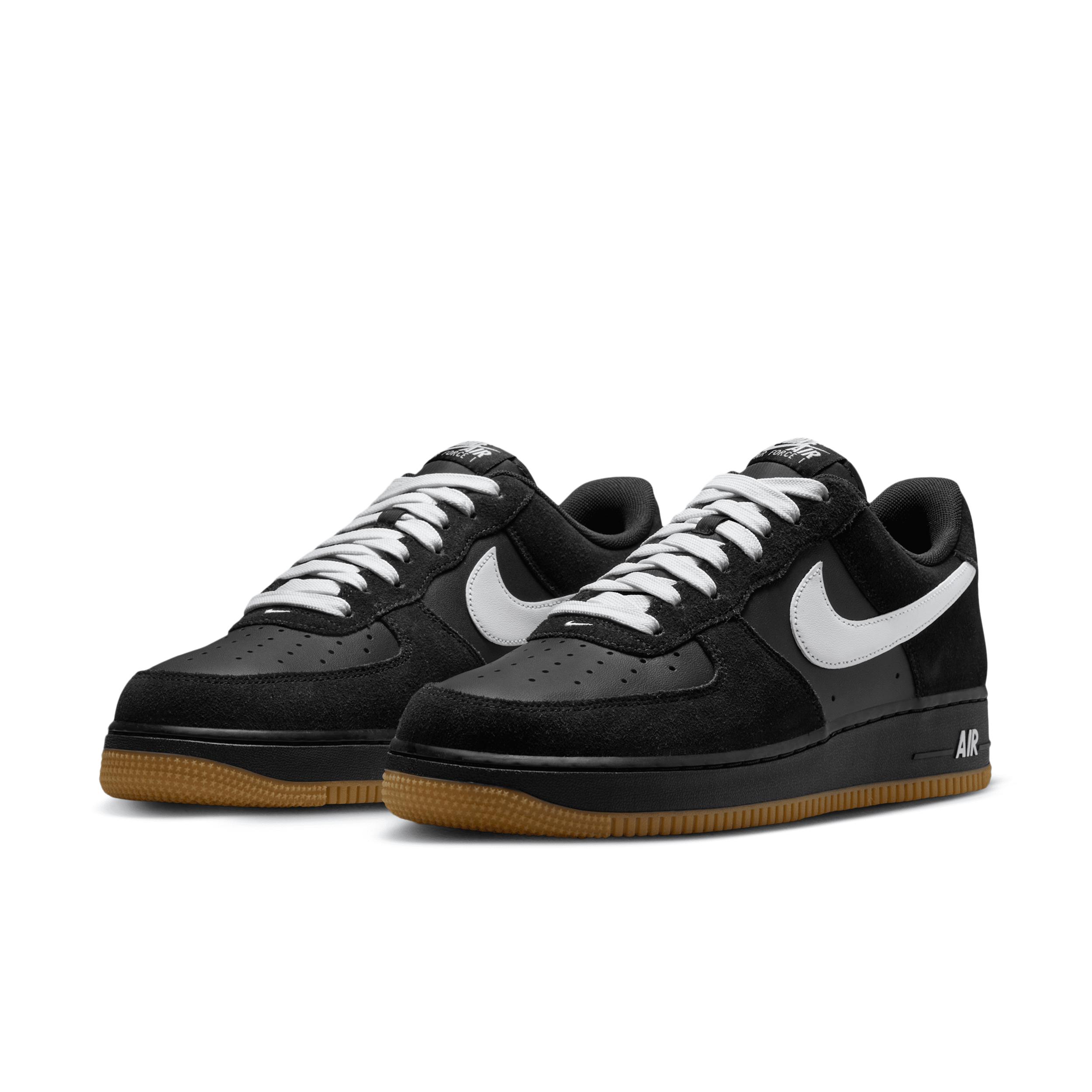 Nike Mens Nike AF1 07 LV8 1 - Mens Running Shoes Black/Gum/White Product Image