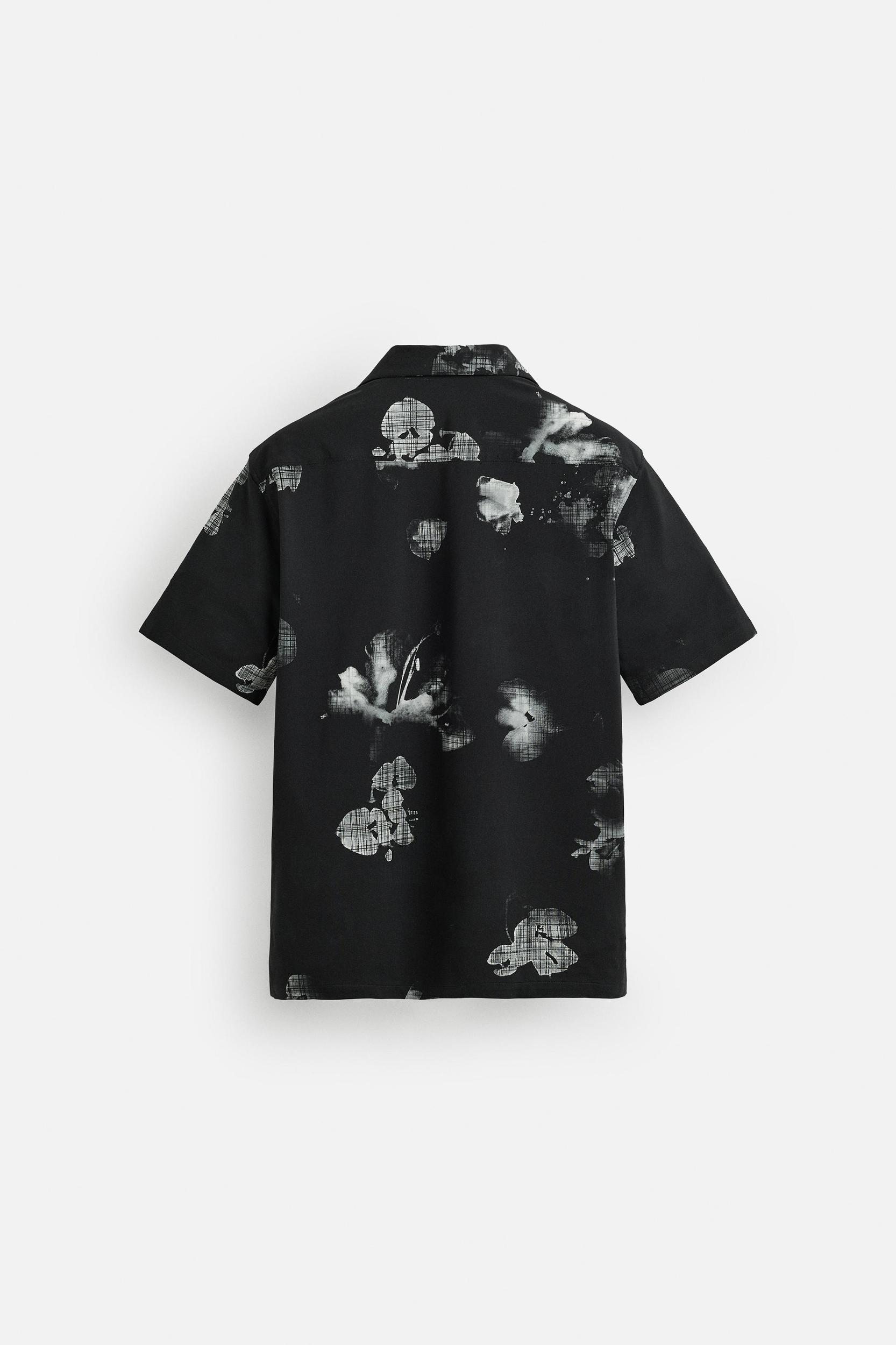 FLORAL PRINT STRETCH SHIRT Product Image