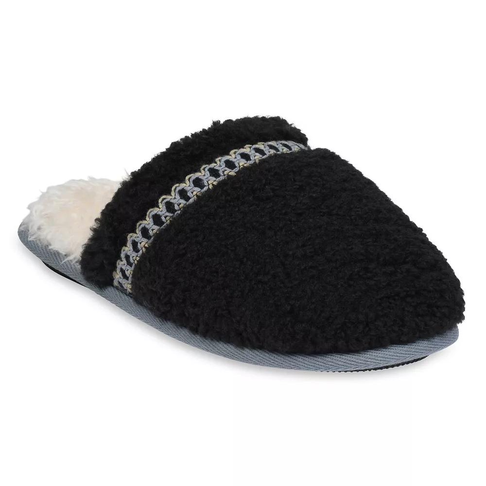 GaaHuu® Women's Braid Trim Memory Foam Scuff Slippers, Size: Small, Black Product Image