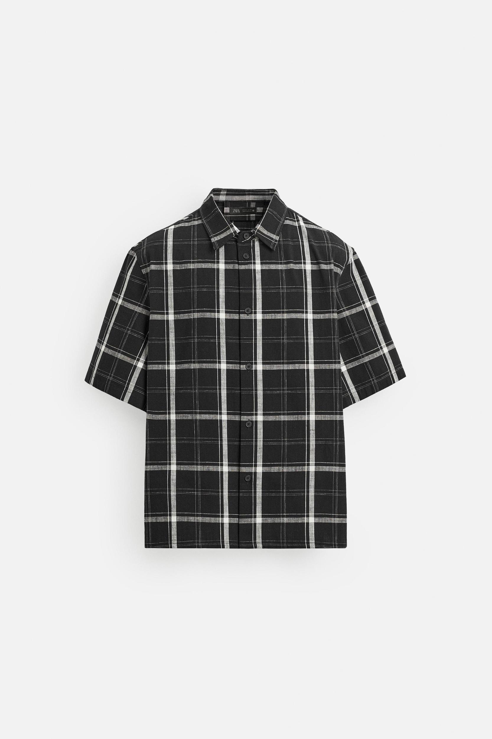RELAXED FIT PLAID SHIRT Product Image