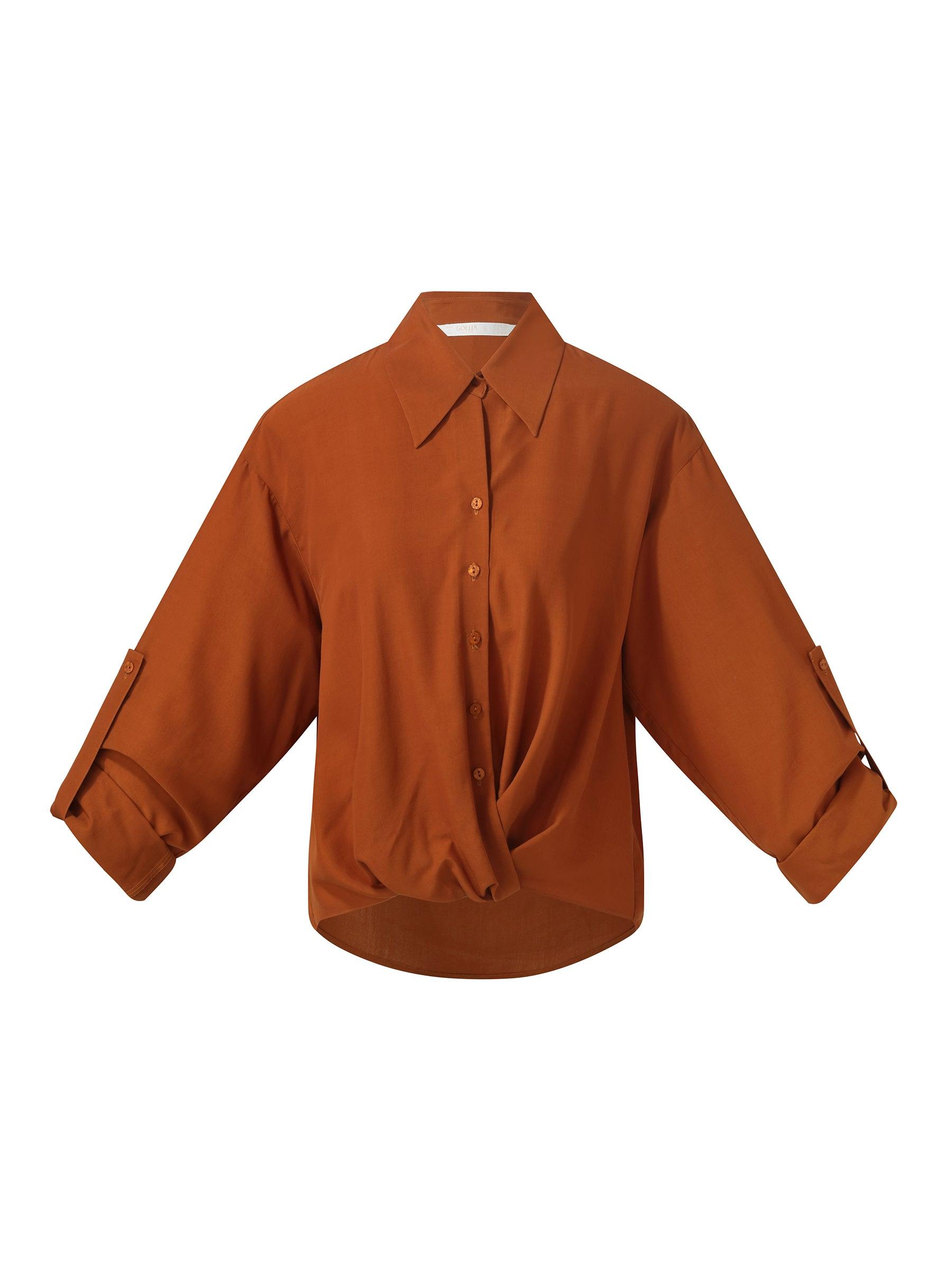 Tencel Acetate Blend Women Adjustable Sleeves Shirt Product Image