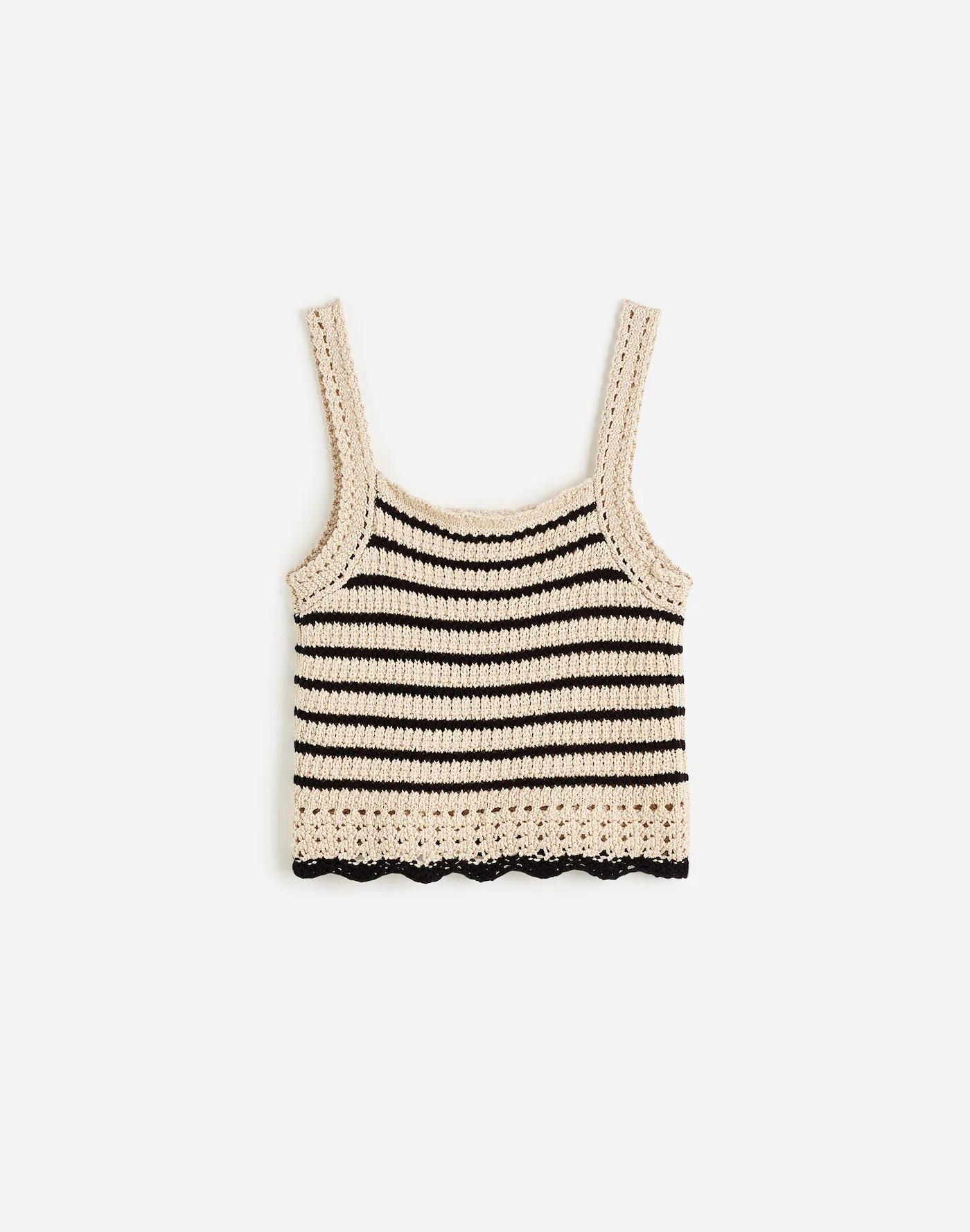 Crochet-Stitch Cotton Sweater Tank Product Image