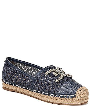 Sam Edelman Khiara Raffia Logo Detail Inspired Espadrille Flats Product Image