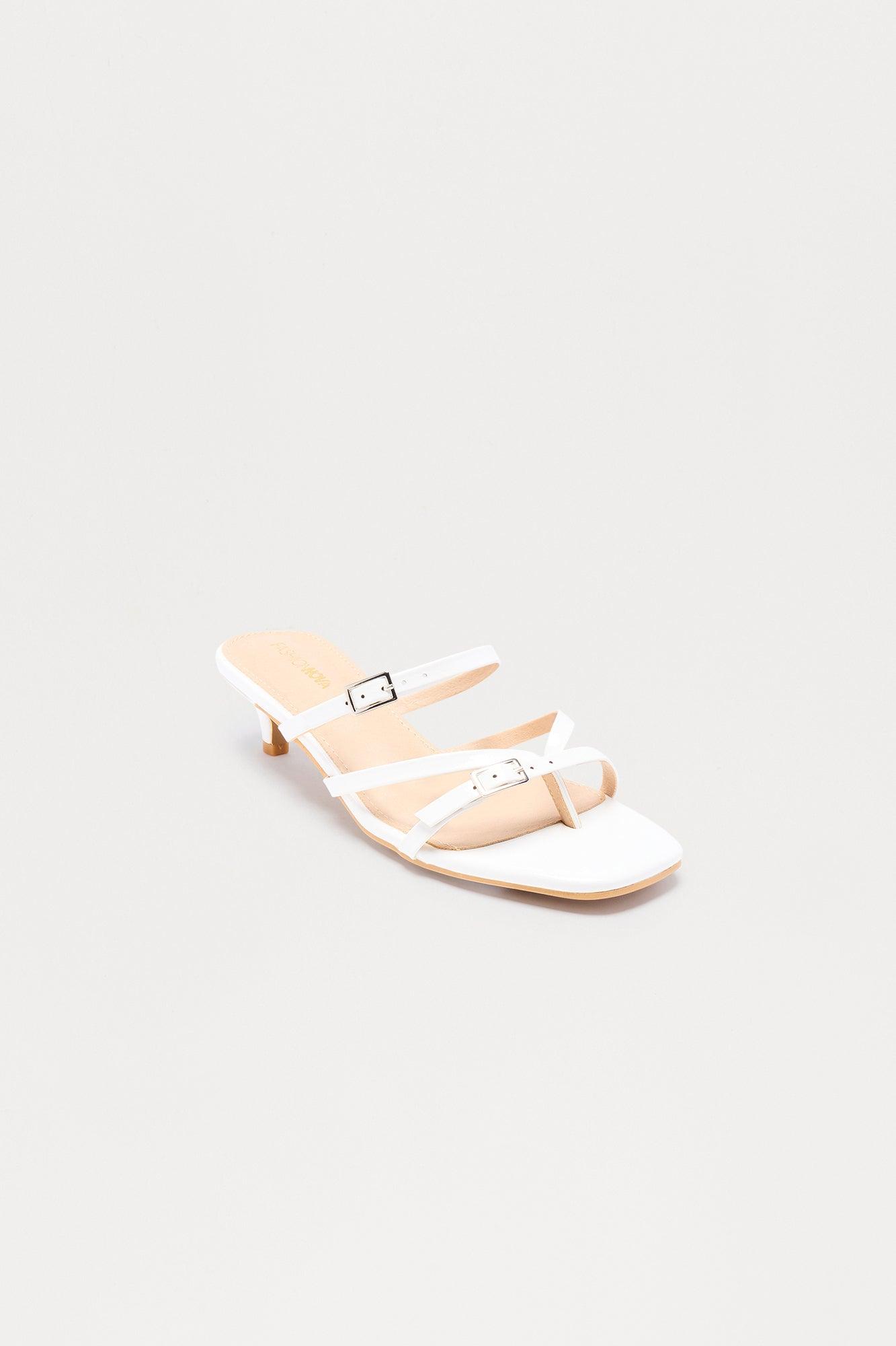 Solace Faux Patent Kitten Heels - White Female Product Image