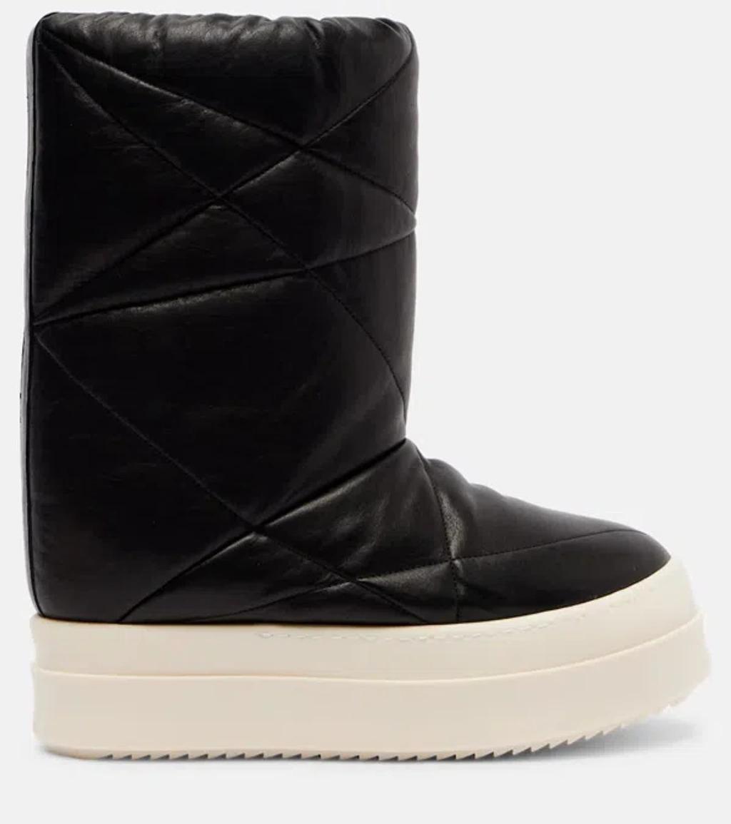 RICK OWENS Round Toe Ankle Boots With Contrast Sole In Black Product Image