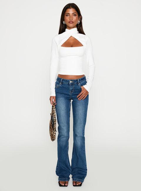 Ganz Long Sleeve Top White Product Image