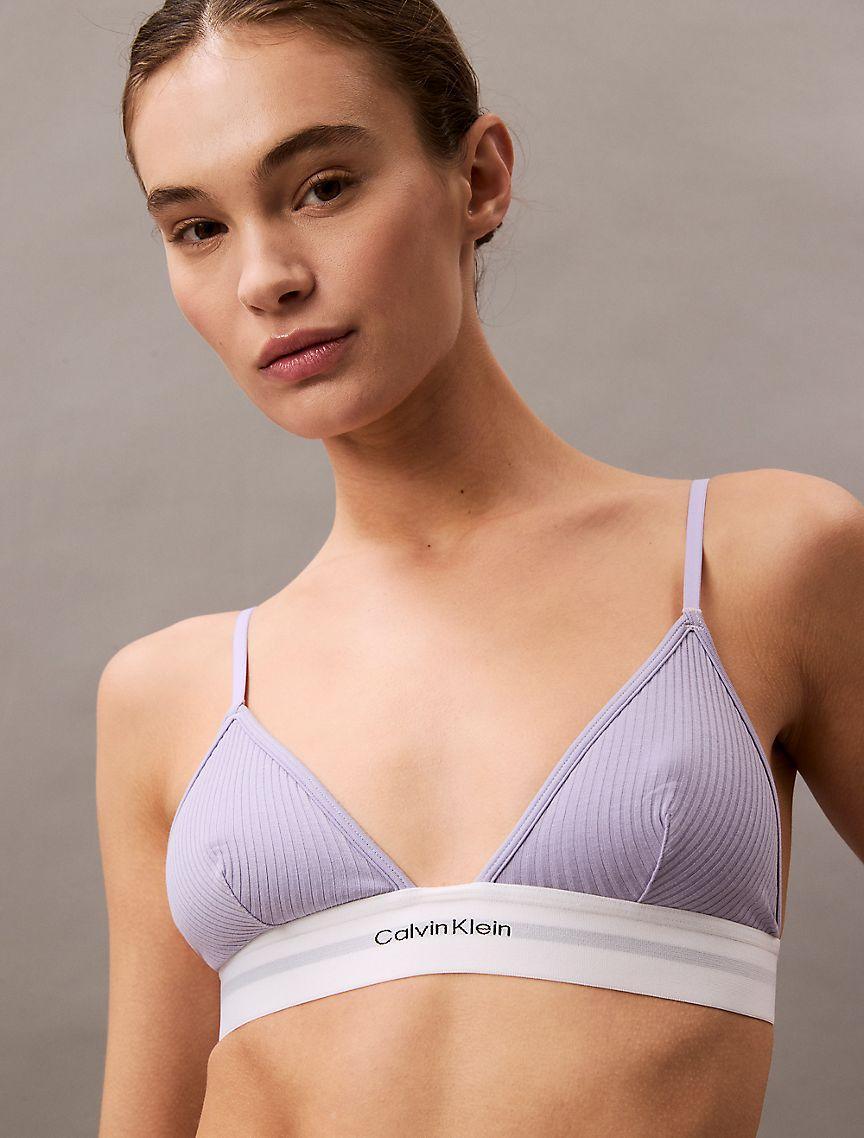 Cotton Modal Stretch Rib Unlined Triangle Bralette Product Image