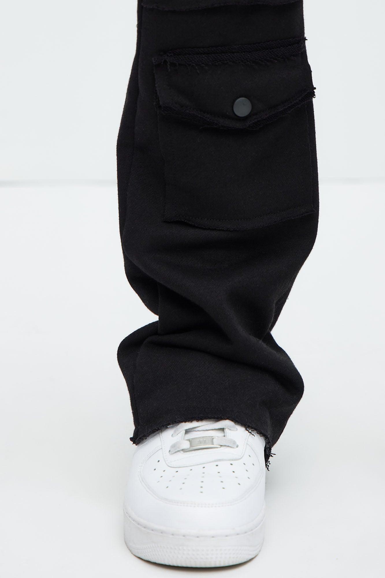 Extra Cargo Flared Sweatpants - Black Product Image
