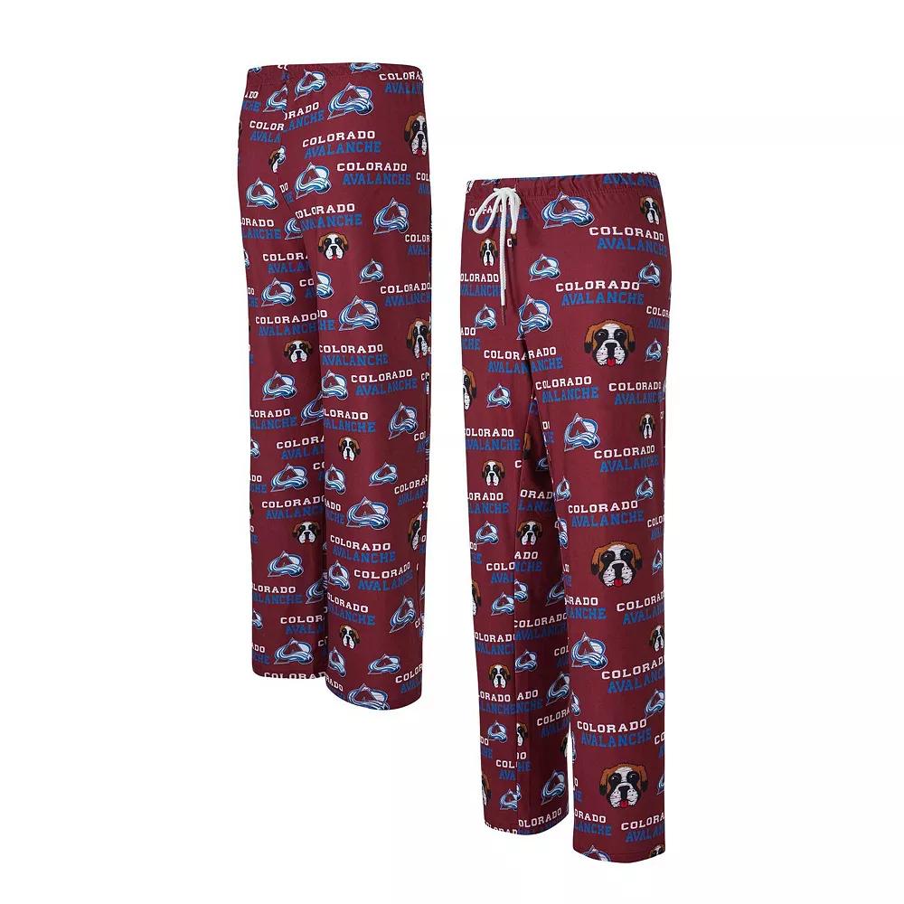 Women's Concepts Sport Burgundy Colorado Avalanche Zest Allover Print Knit Pants,  Product Image