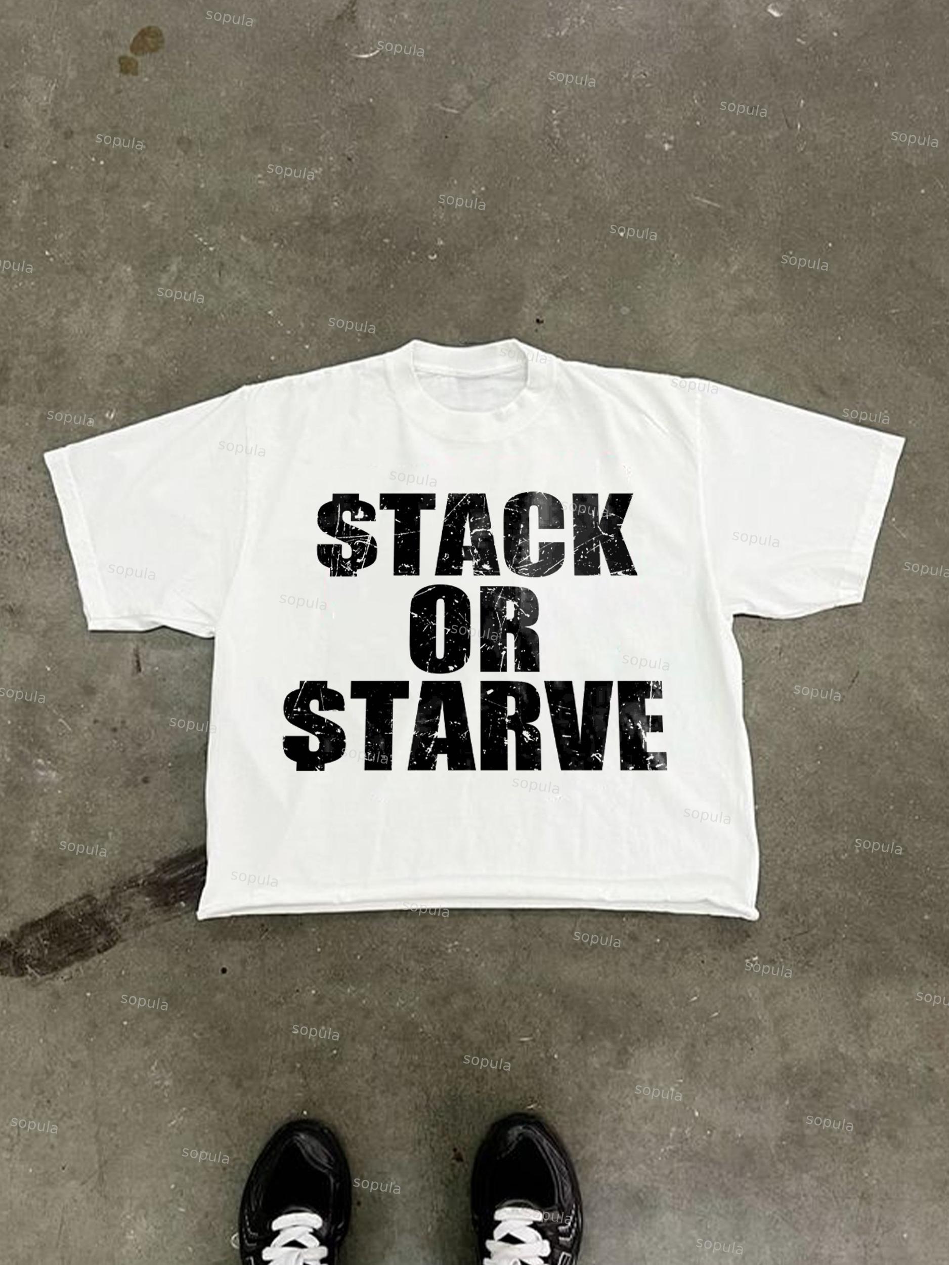 Stack or Starve Graphic Cropped T-Shirt Product Image