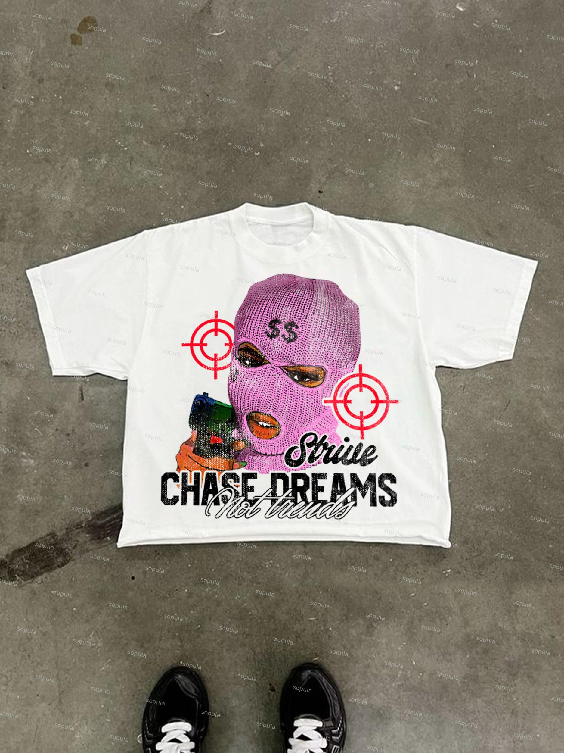 Street Gangs Chasing Dreams Old Vintage Graphic Cropped T-shirt Product Image