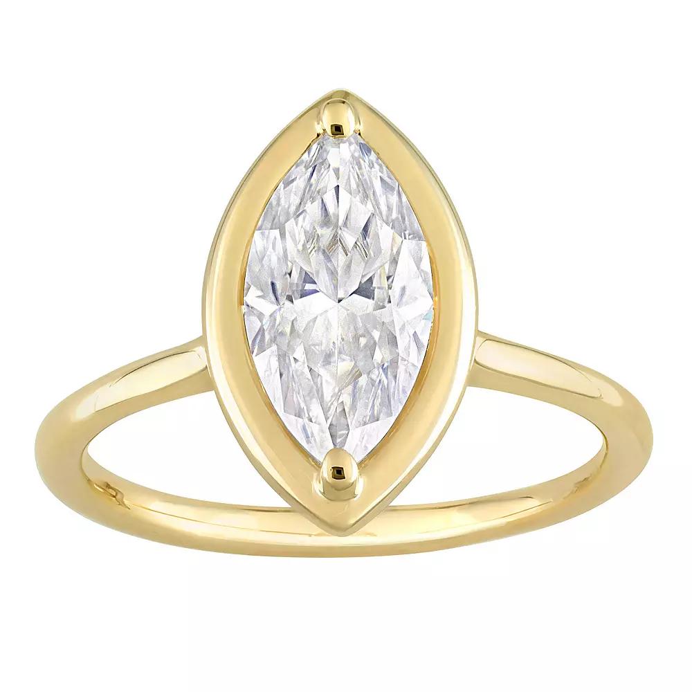 Stella Grace 10k Yellow Gold Lab-Created Moissanite Marquise-Shaped Engagement Ring, Women's, Size: 5.50, 10k Gold Product Image