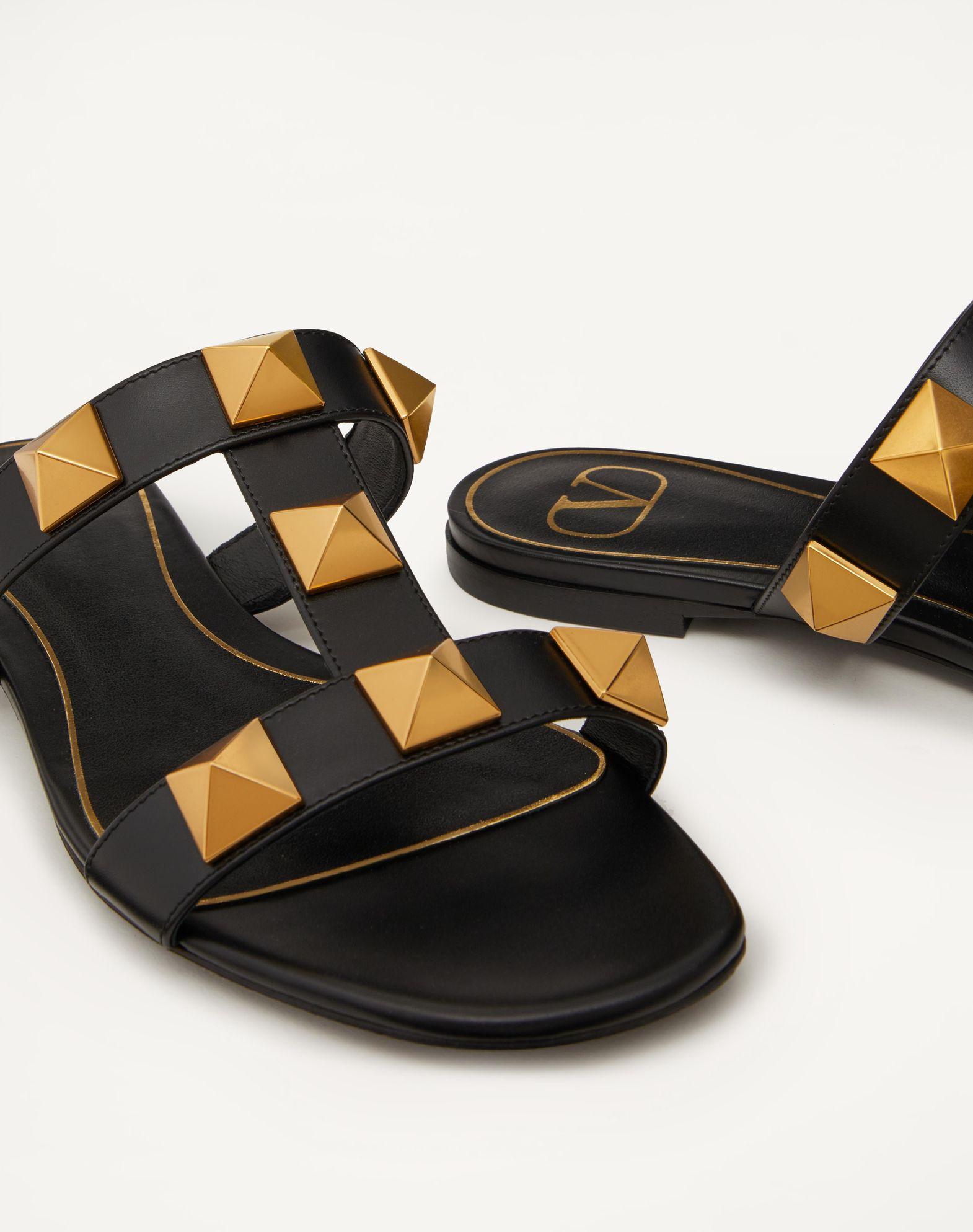 Flat Roman Stud Calfskin Slide Sandal Product Image