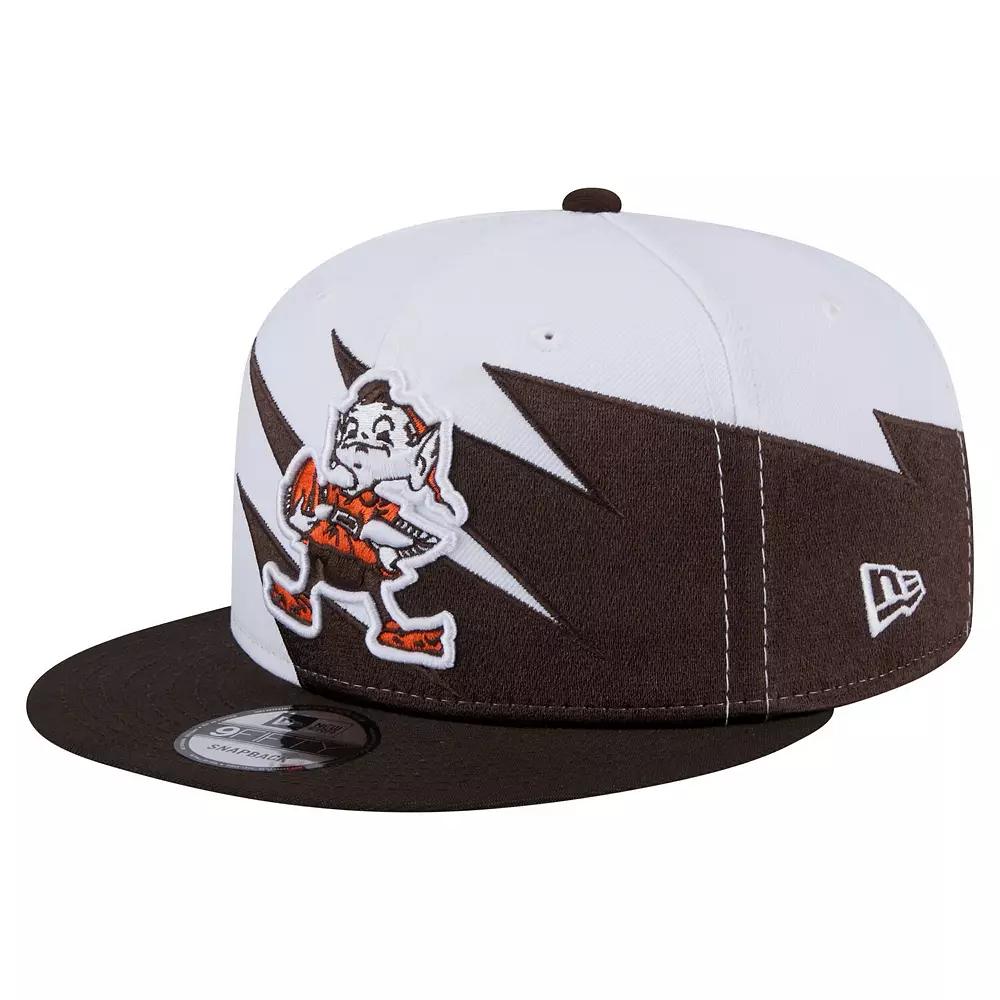 Men's New Era Brown Cleveland Browns Throwback Jagged 9FiFTY Snapback Hat Product Image