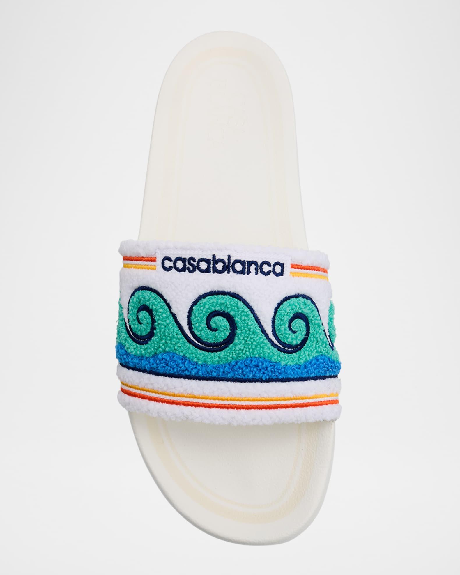 Men's Embroidered Terry Slide Sandals Product Image