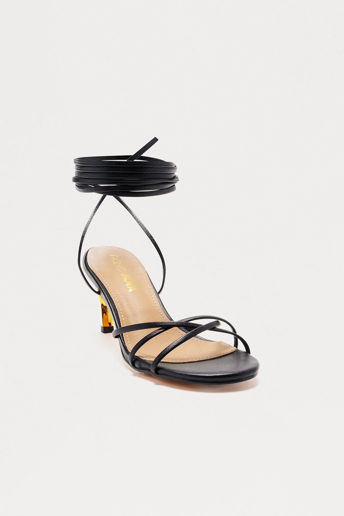 Capricorn Wrap Up Heels - Black Product Image