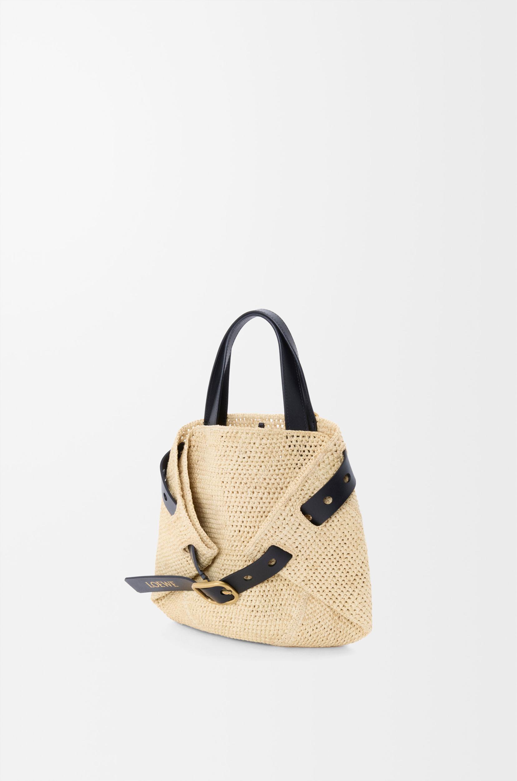 Mini Punch Hole shopper in raffia Product Image